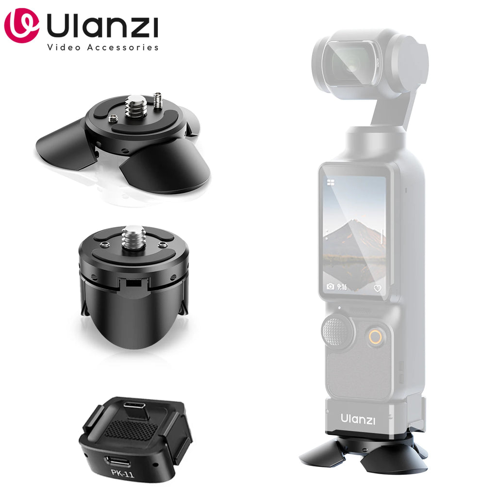 Ulanzi PK-08 PK-11 Mini Tripod Charging Base for DJI Osmo Pocket3  3 4 4P Type-C Port Kit Arri Locating Base Action Camera Tool