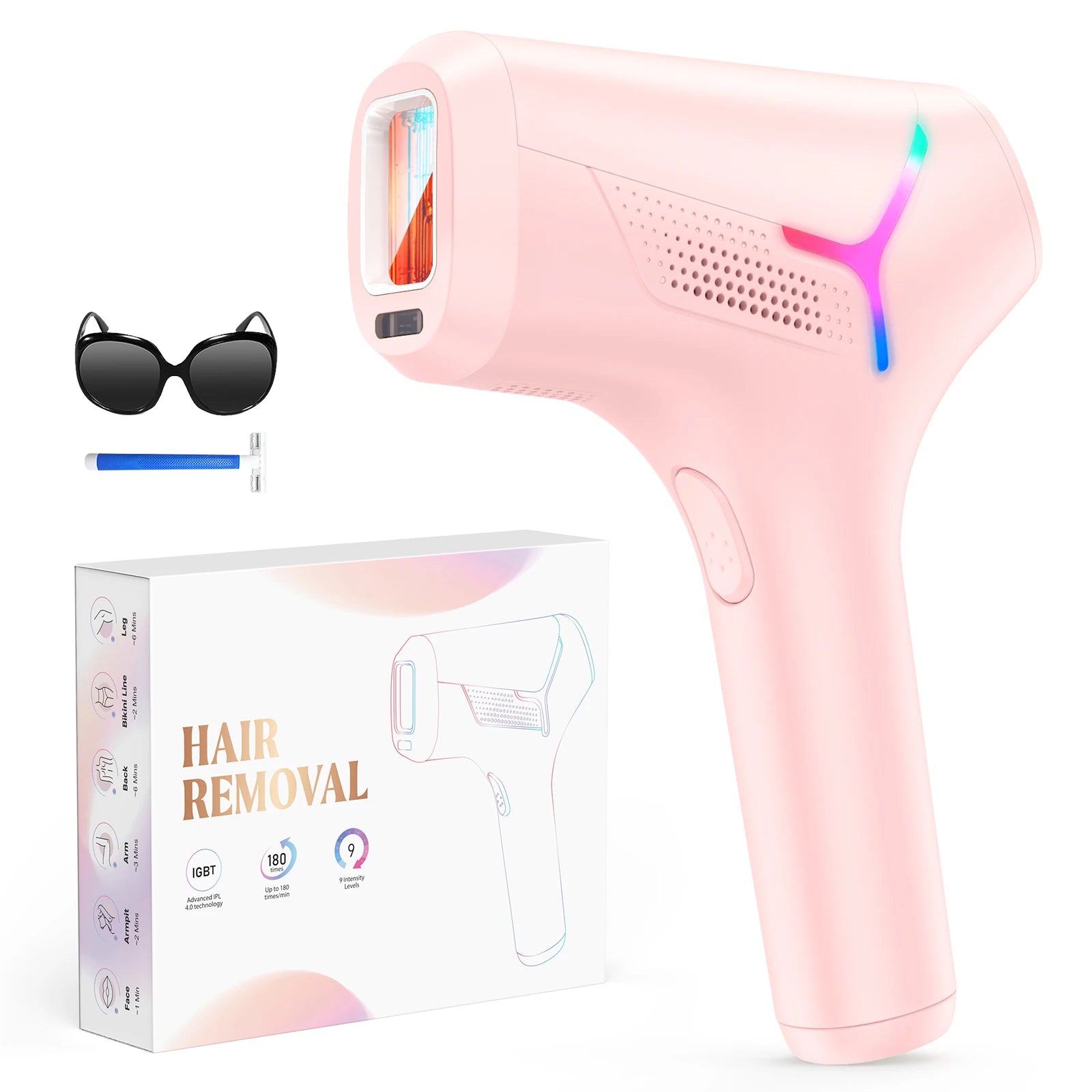 990000 Flashes Laser Hair Removal for Women and Men IPL Hair Removal Body Bikini and Facial Areas Painless Permanent HairRemoval