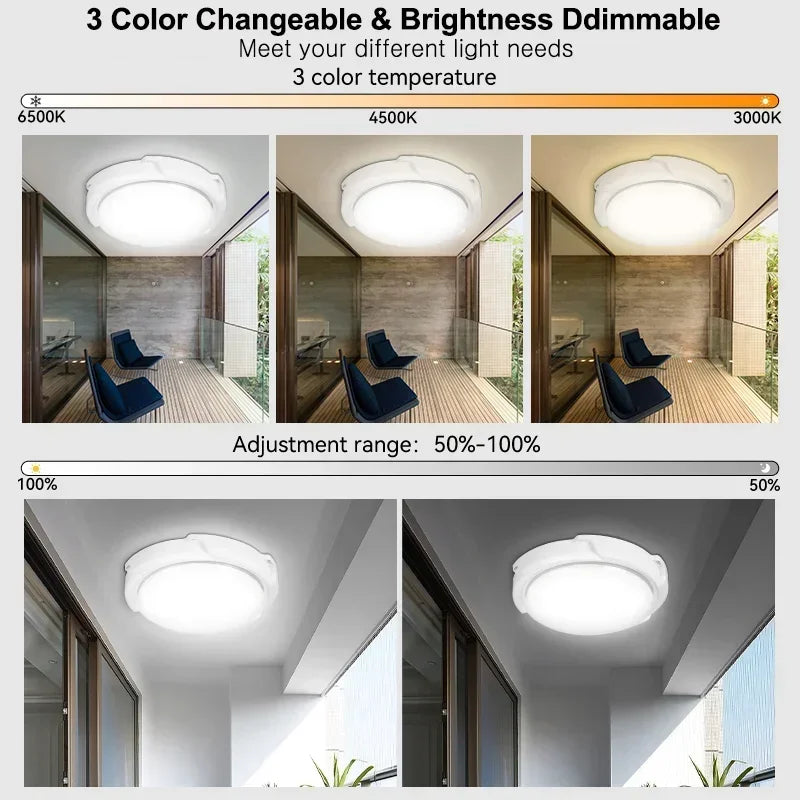 LED Solar Ceiling Light 3 Color Waterproof Solar Lamp With Remote Control Indoor Home Top Ceiling Lights Outdoor Garden Lighting