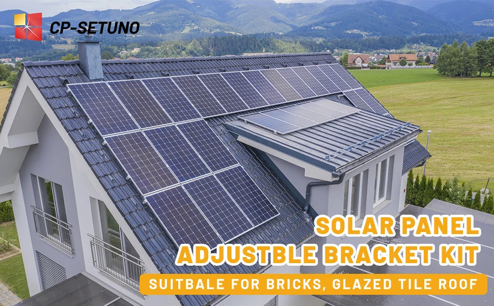 CP-SETUNO Solar Panel Mounting Set, Photovoltaic Mounting Rail for 1/2/4 Solar Panel, 300 mm Aluminum Mounting Rail, for 30/35 m