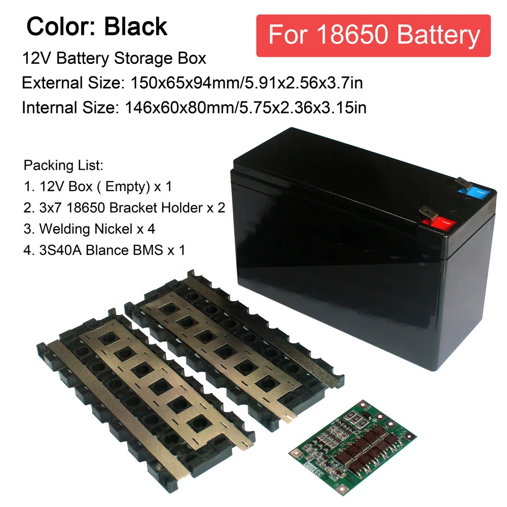 18650 Battery Storage Box Bracket 4V/6V/12V Plastic Lithium Battery Packs Toys Scale Motorcycle Batteris Holder Case