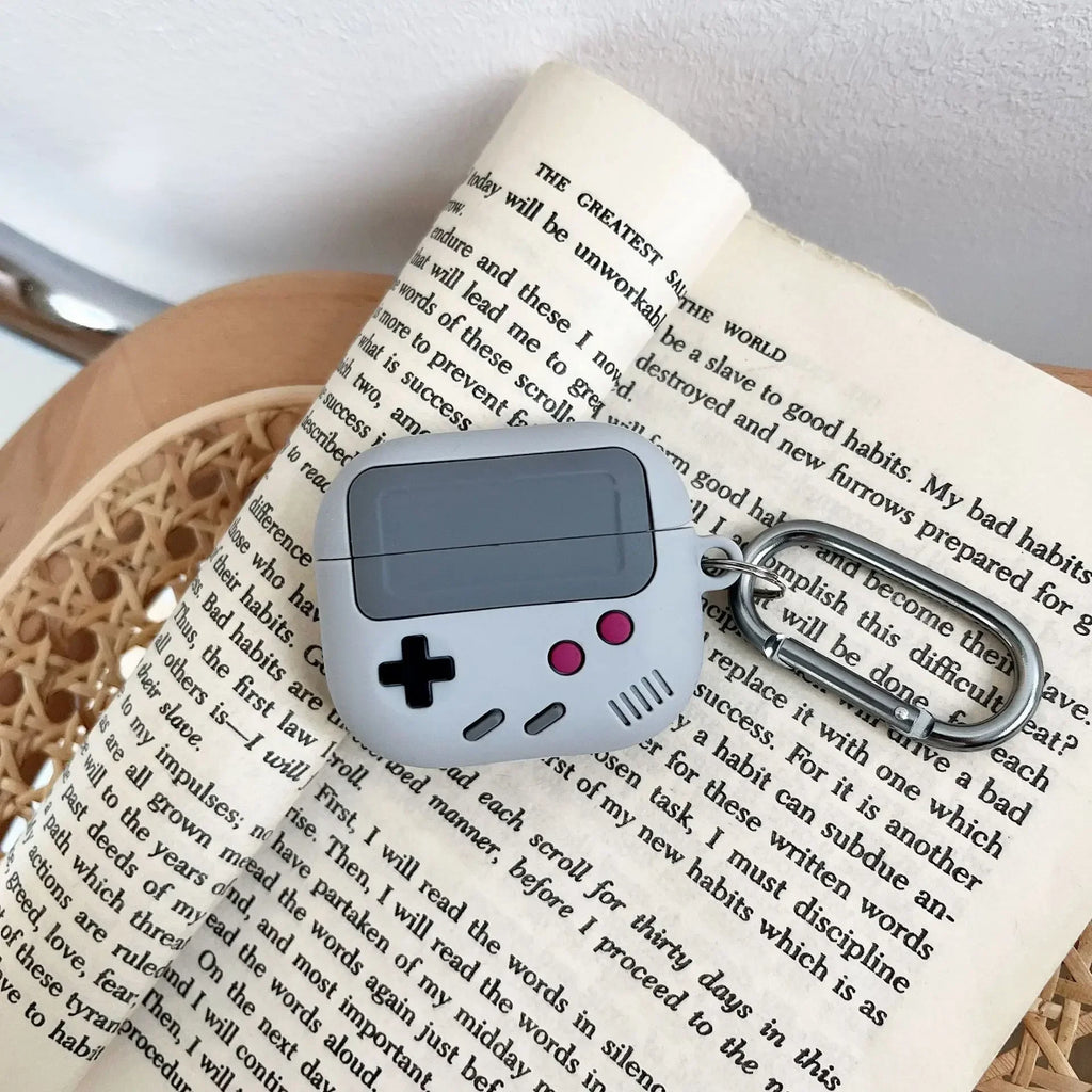 Fashion Retro Game Earphone Case for Airpods 1 2 Pro 3D Gameboy Silicone Headphone Cover For Airpods Pro2 Air pods 3 With Hook