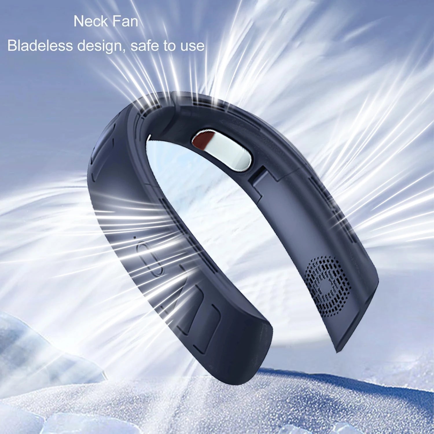 Hanging Neck Fan Portable Bladeless Air Cooler Outdoor Wearable Hands-Free Fan 6000mAh Rechargeable Neck Air Conditioner