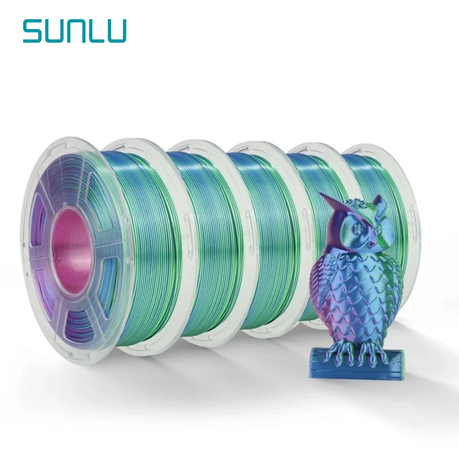 SUNLU SILK Dual &Triple Colors  3D Printer Filament 5KG 1kg/roll 1.75mm Dimensional Accuracy +/- 0.02 mm 2.2 LBS (1KG) Fast Ship