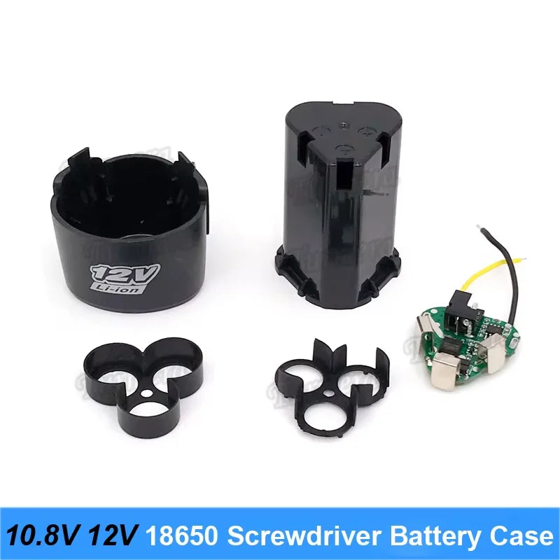 10.8V 12V Screwdriver Drill Battery Case Box with 18650 Hoder Brackets 3S 30A BMS Board for Shura Shrika Replace Use