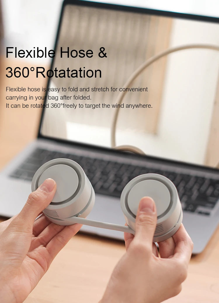 Kinscoter Mini Neck Fan Portable USB Rechargeable Mute Sports NeckFans for Outdoor Ventilador Portatil Abanicos Cooling