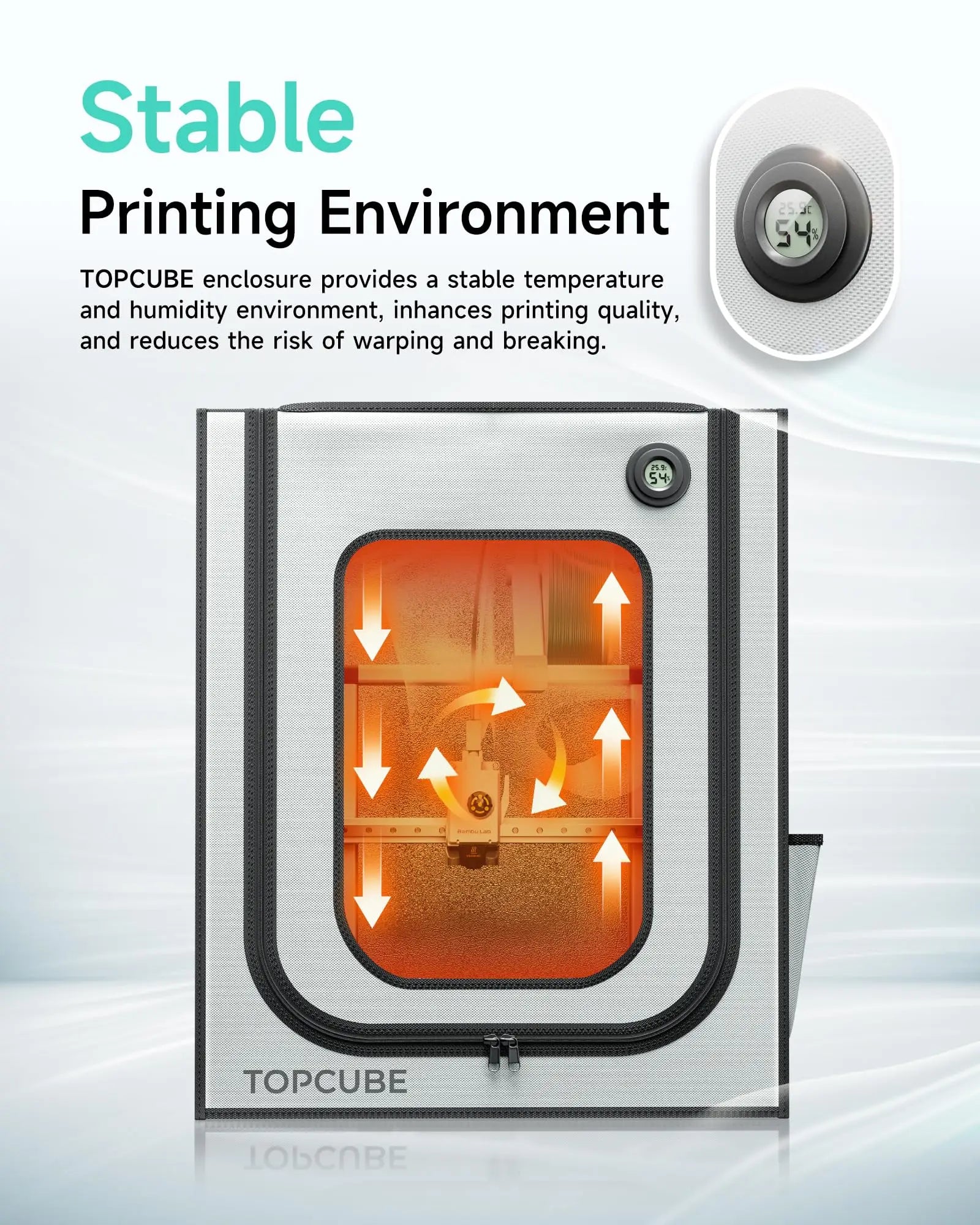 YOOPAI 3D printer Enclosure For Bambu lab A1/A1 mini 3D printer House Cover with LED light Constant Temperature Fireproof  large