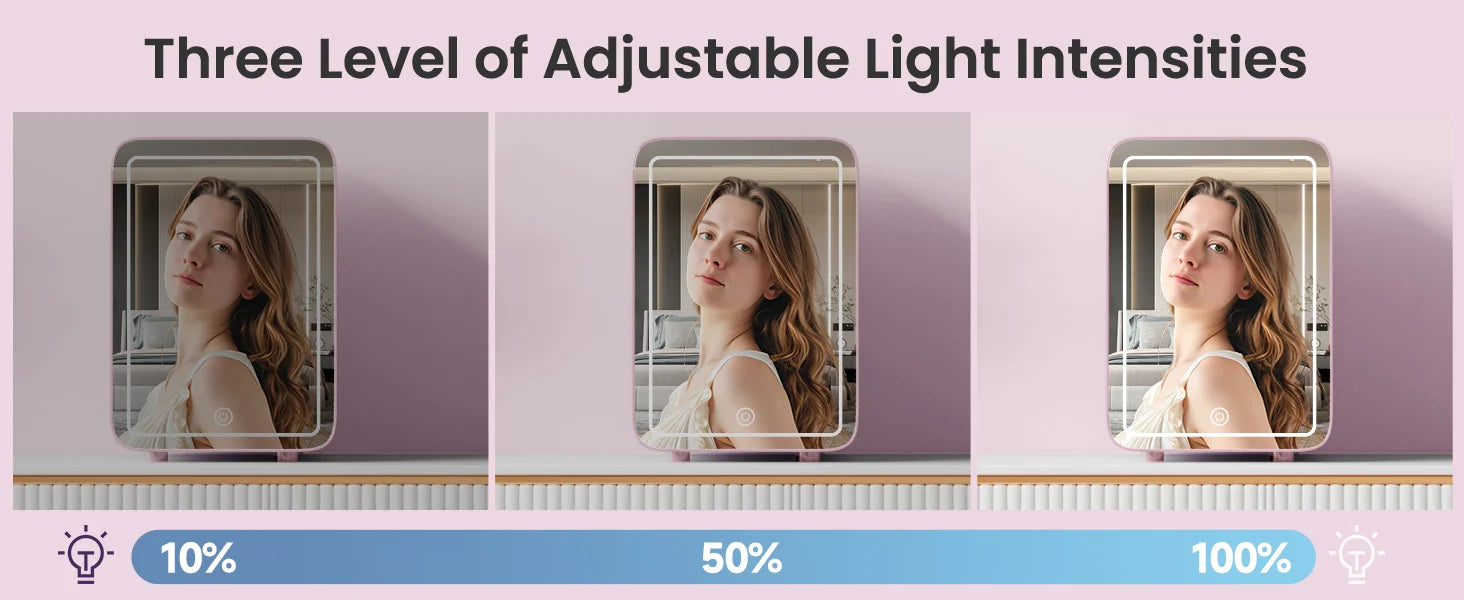 6L/9L LED Mirror Mini Fridge With Light 12V 240V Portable Cosmetic Refrigerator Cooler Warmer for Car Home Makeup Skincare