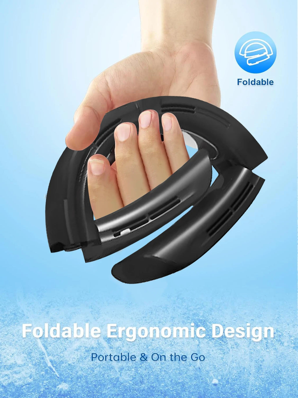 Hanging Neck Fan Portable Bladeless Air Cooler Outdoor Wearable Hands-Free Fan 6000mAh Rechargeable Neck Air Conditioner