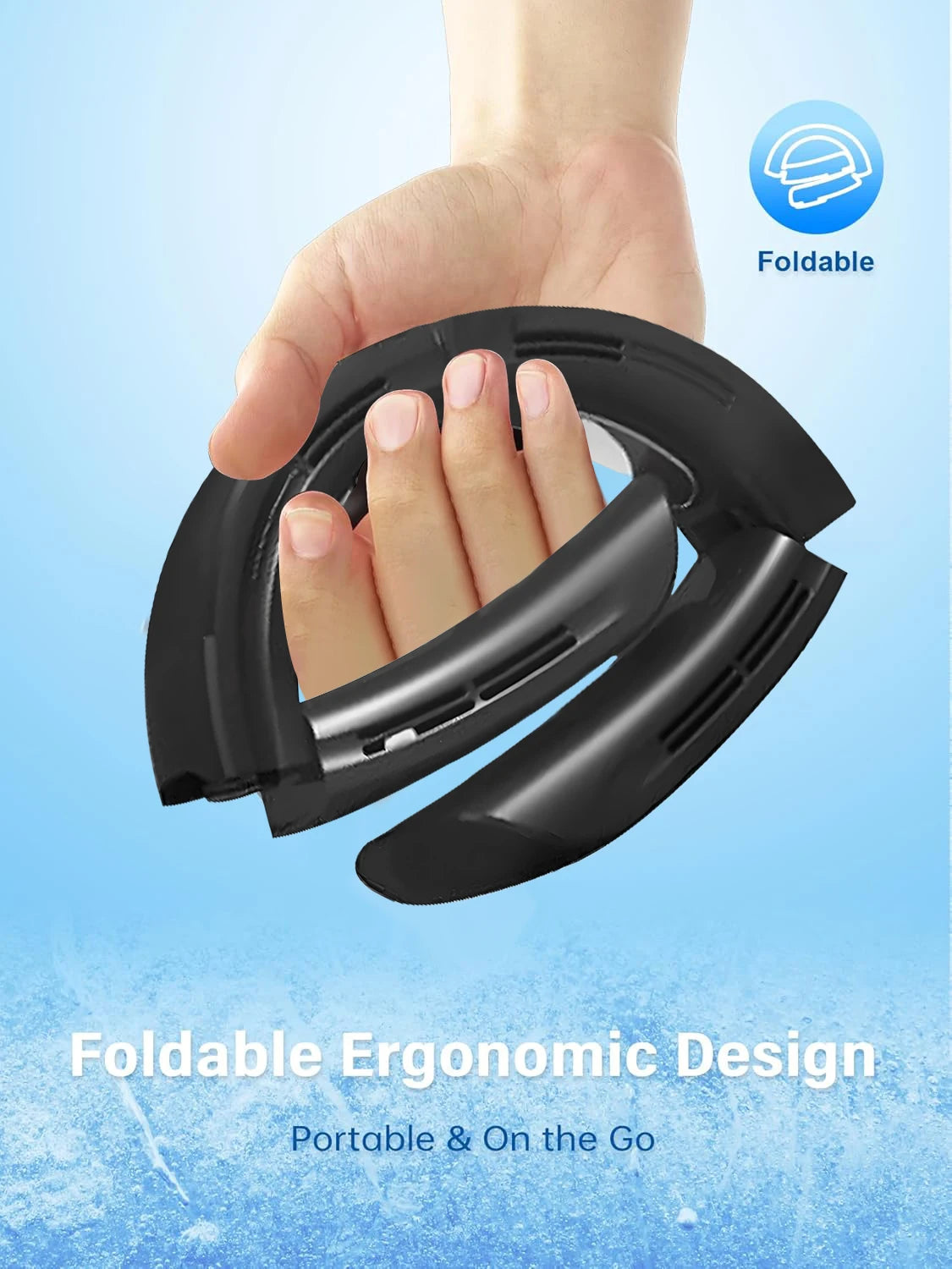 Hanging Neck Fan Portable Bladeless Air Cooler Outdoor Wearable Hands-Free Fan 6000mAh Rechargeable Neck Air Conditioner