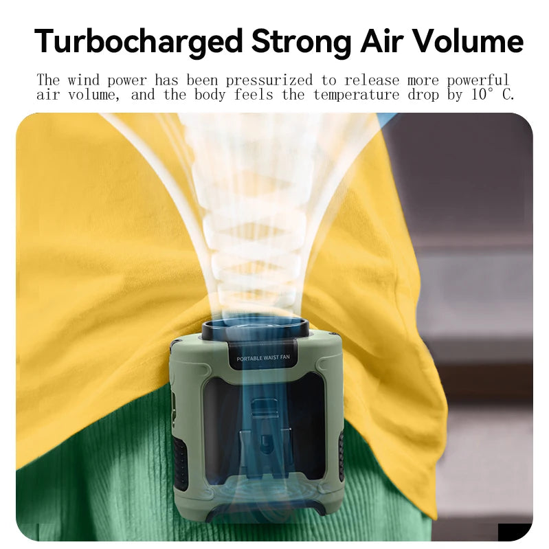 Portable Waist Fan Hanging Neck Fan 5 Speed Strong Wind with LED Lighting for Sports Courier Outdoor Working 10000/20000mAh