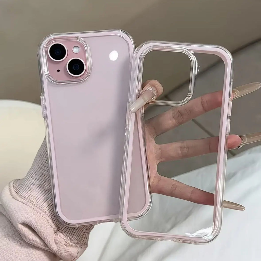 Luxury Candy Color Frame Clear Back Phone Case For iPhone 17 16 15 14 13 12 Pro Max 11 16PLUS 17 Acrylic Shockproof Bumper 2030