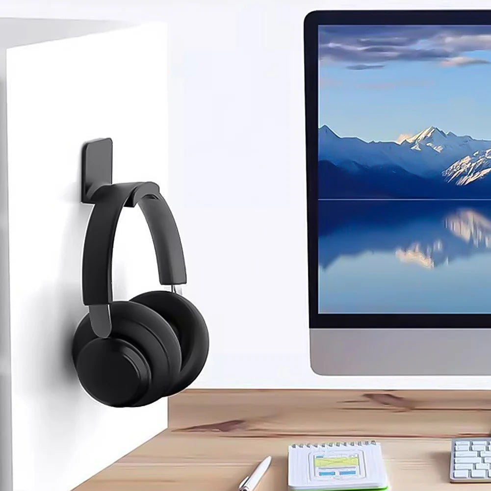 1-5PCS Universal Headphone Stand Adhensive Plastic Wall Mount Hanger Under Desk Headset Rack Holder Support for Gaming Earphone