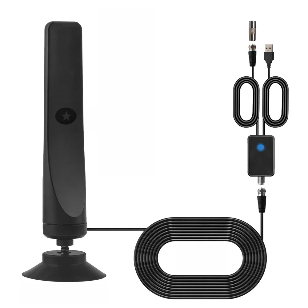 TV Digital Antenna Support 4K 1080P Portable Antenna 50 Miles Range Suction Cup TV Antenna 25DBI Plug Play for Smart Digital TV
