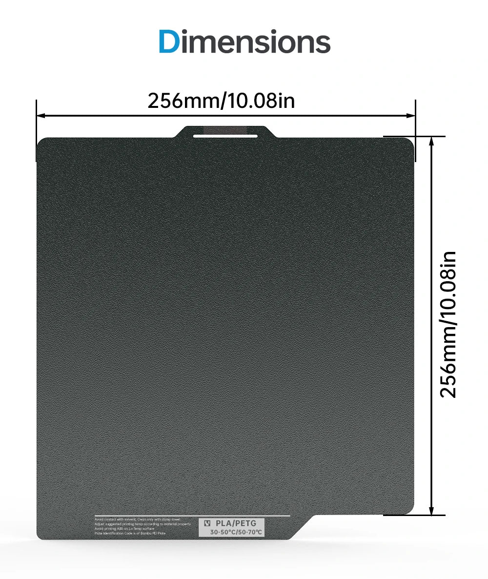 BIQU Panda Build Plate CryoGrip Coating No Clog 256x256mm Spring Steel Double-sided Textured for BambuLab P1 X1 X2D 3D Printer