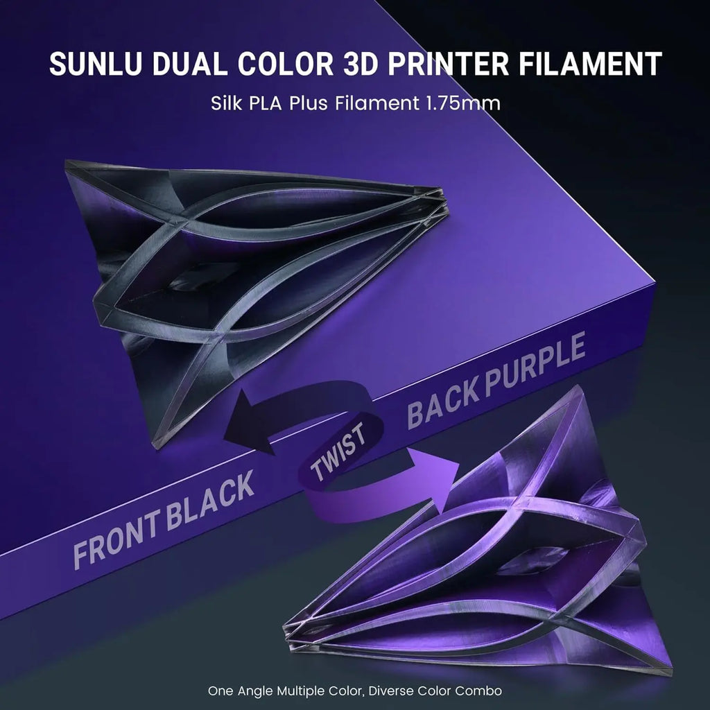 SUNLU SILK Dual &Triple Colors  3D Printer Filament 5KG 1kg/roll 1.75mm Dimensional Accuracy +/- 0.02 mm 2.2 LBS (1KG) Fast Ship