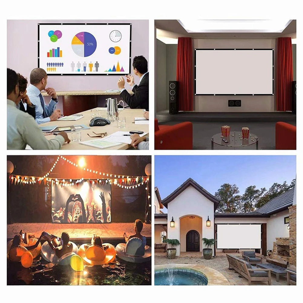 60 72 84 100 120 150 inch Projector Curtain 16:9 Home Office KTV Display Screen
