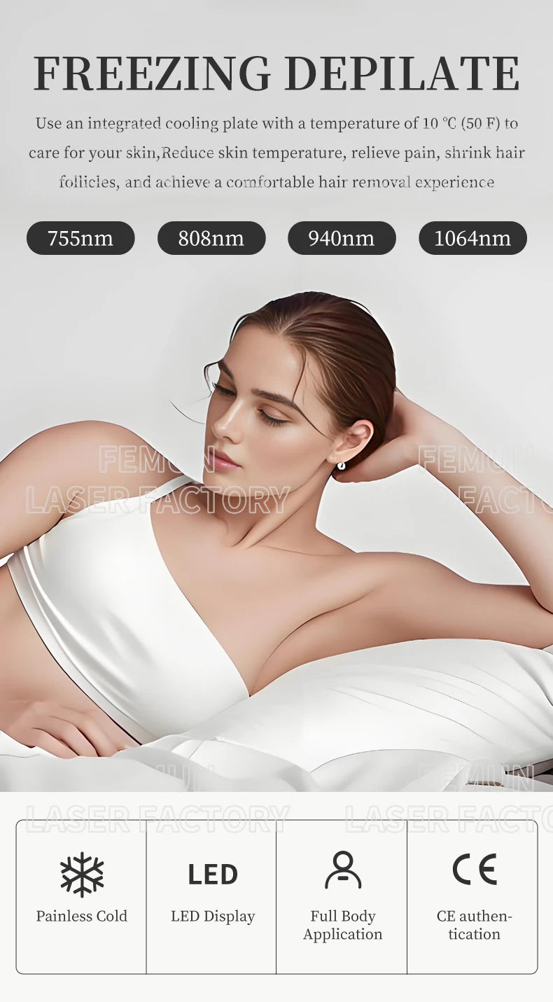Soprano Best Hair Removal Laser Brand New Black Ice Platinum Cooling System 808nm Diode Laser Hair Removal Machine 4 Wavele