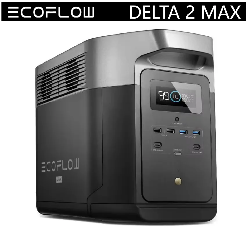Ecoflow DELTA 2 MAX 2048Wh 2400W Portable Power Station Solar Generator for Home Backup Emergency for  Camping Hiking Lighting