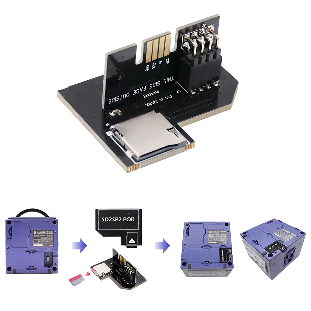 For NGC SD2SP2 PRO GameCube Game Console Load SDL Micro SD Card TF Card Reader Serial Port 2 SD2SP2 Micro SD Card Adapter