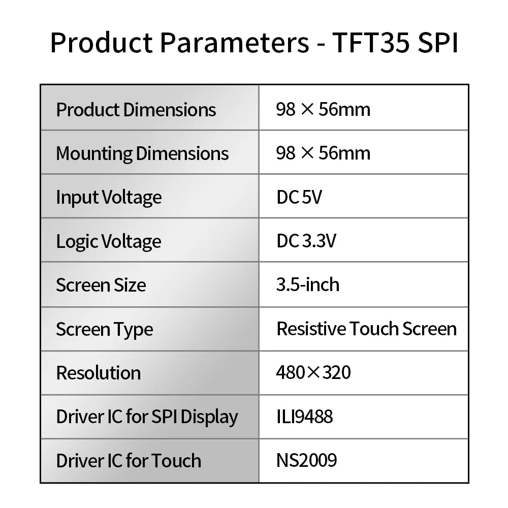 BIGTREETECH TFT35 SPI V2.1 Touch Screen Module 3.5'' 480x320 TFT Display for CB1 M8P 3D Printer Motherboard