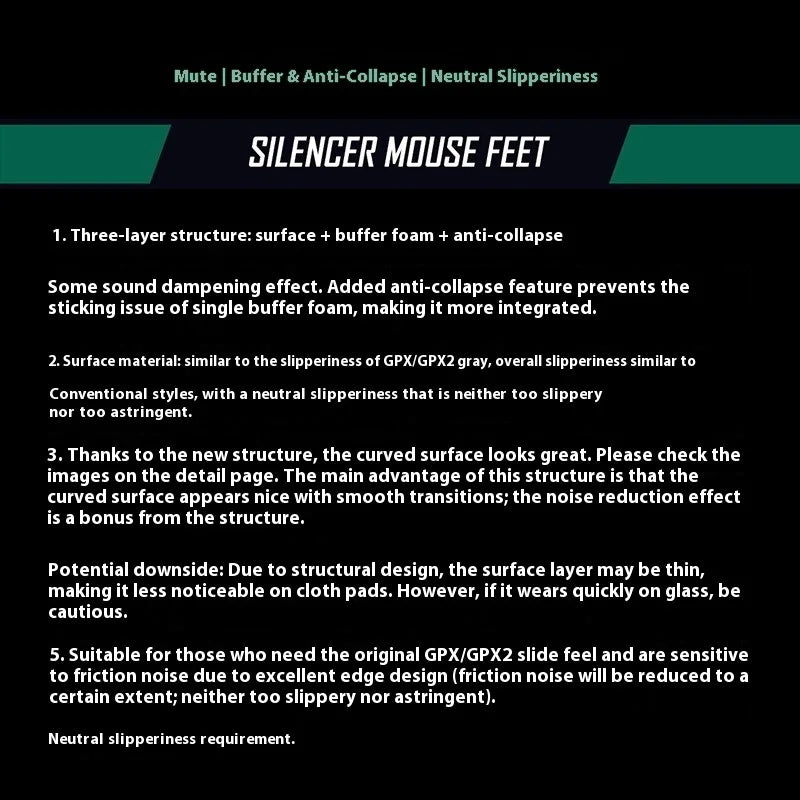 Meow Gaming Gear MGG Ultraglide Small Round Dot PTFE Mouse Skates DIY Mice Glide Feet Silence Version Diameter 6.6mm