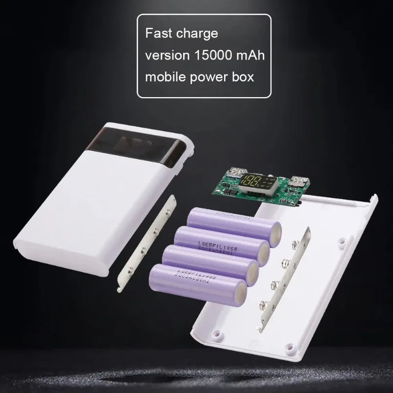 4x18650 Battery Charger Storage Box 5V 2A Dual USB Type C DIY Power Bank Case For Android Micro USB Interface For Smart Phones