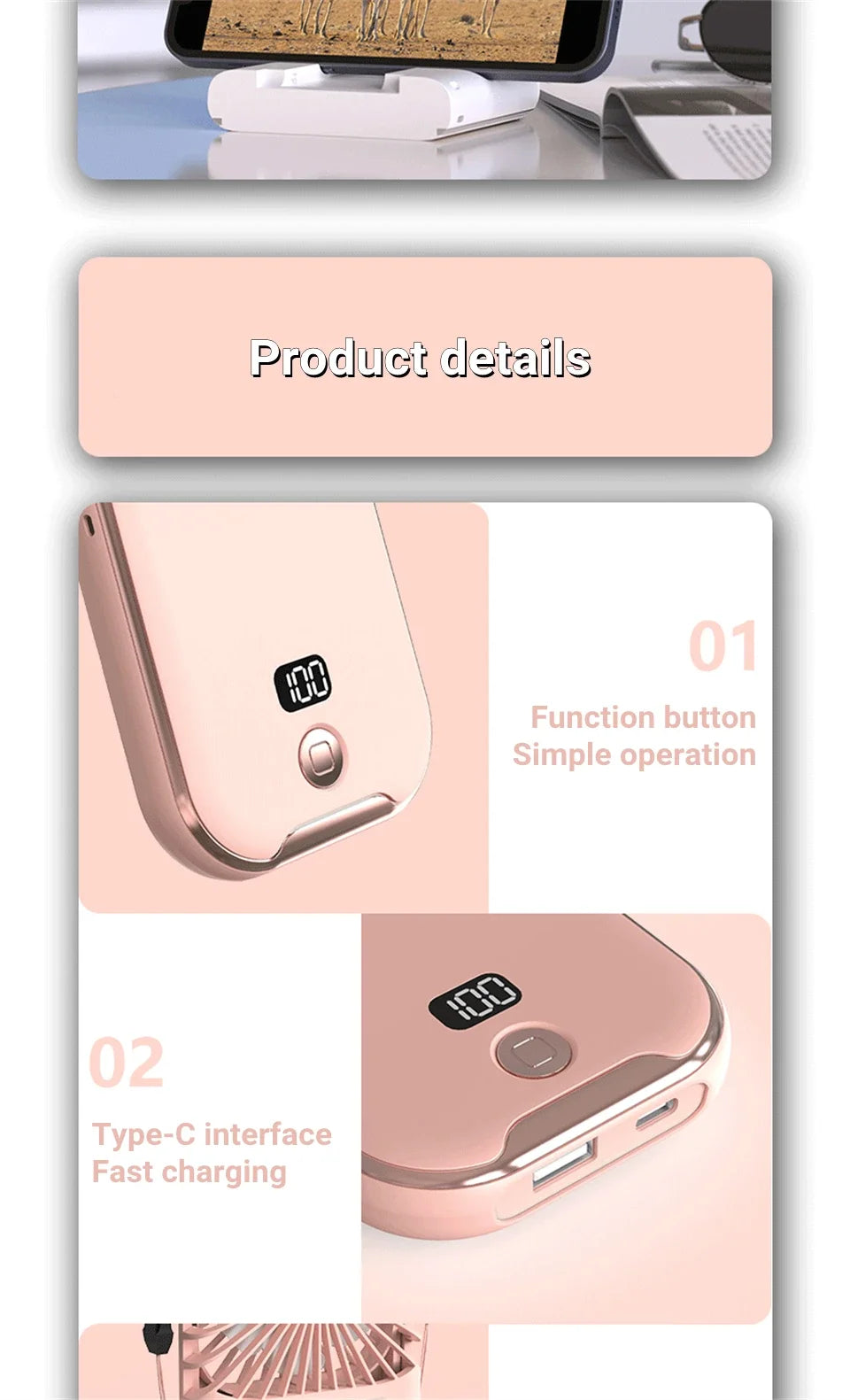 Foldable Hanging Neck Fan Cooling Desktop Refrigeration Handheld USB Mini Fan Camping Mute Ventilador Air Cooler for Sports