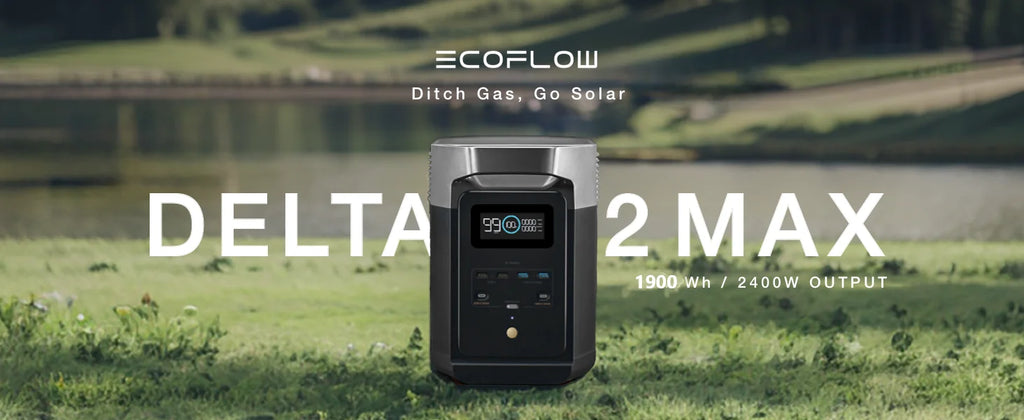 ECOFLOW Portable Power Station DELTA 2 Max 1900, 1900Wh Solar Powered Generator, 2400W LFP Solar Generator, Full Charge in 1 Hr
