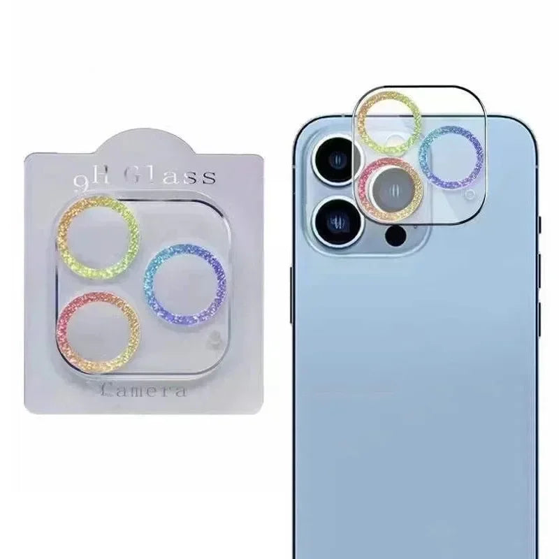 Bling Glitter Diamond Clear Camera Lens Protector Case for IPhone 15 14 13 12 11 16 Pro Max Mini Plus 16Pro 15Pro 16Promax Cover