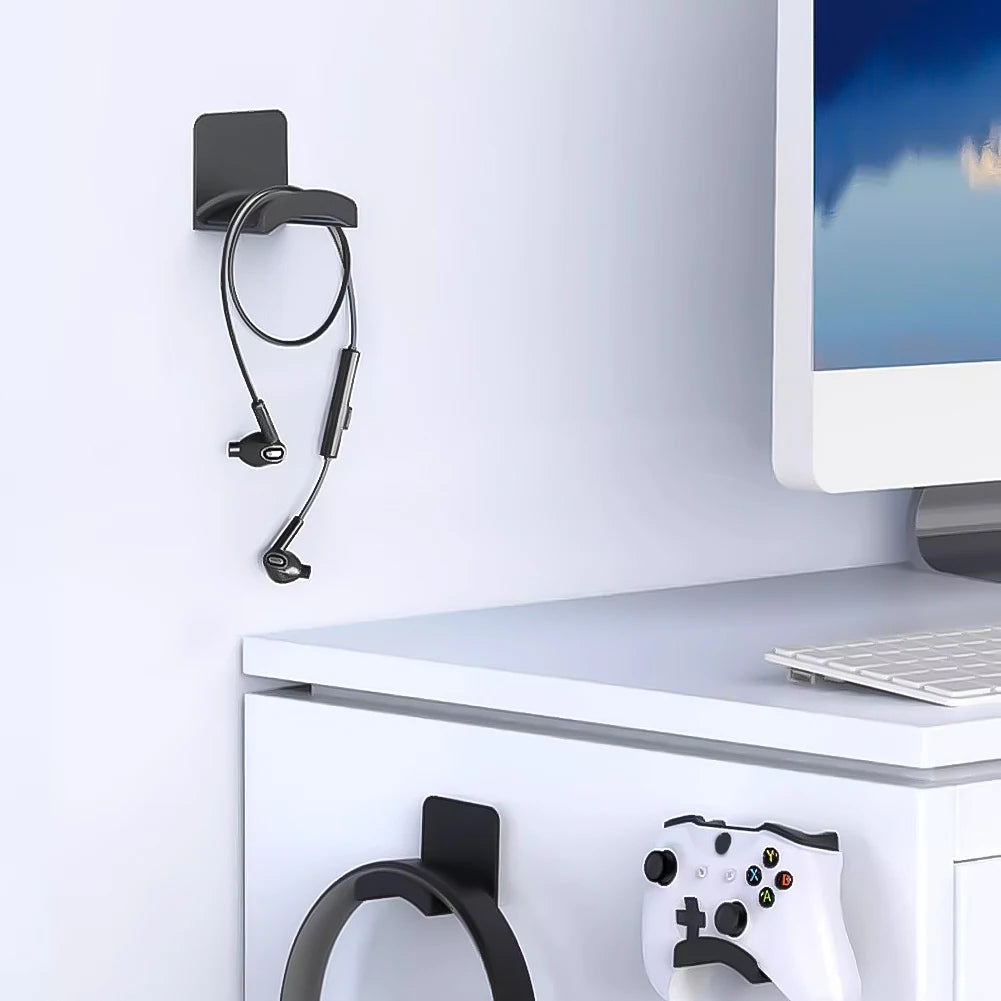 1-10pcs Universal Headphone Stand Adhesive Headphone Hook Headphone Holder for Easy Damage-Free Wall Desk Or PC Mounting