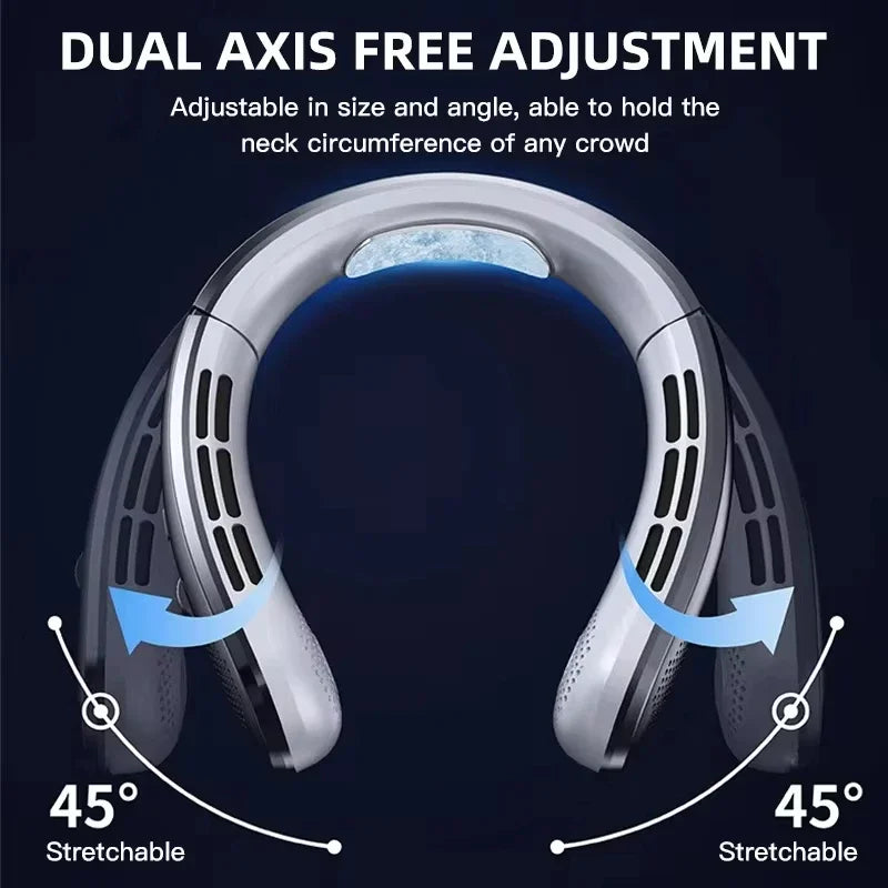 Lenovo 8000mAh Hanging Neck Fan Portable Bladeless USB Rechargeable Mute LED Digital Display Electric Air Cooler USB Handheld