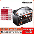 Humsienk 12V 100Ah Built-in 100A BMS Lithium Iron Phosphate Battery Packs For RV/ Vans/ Trolling Motor/Golf Cart/Camping/UL 1973