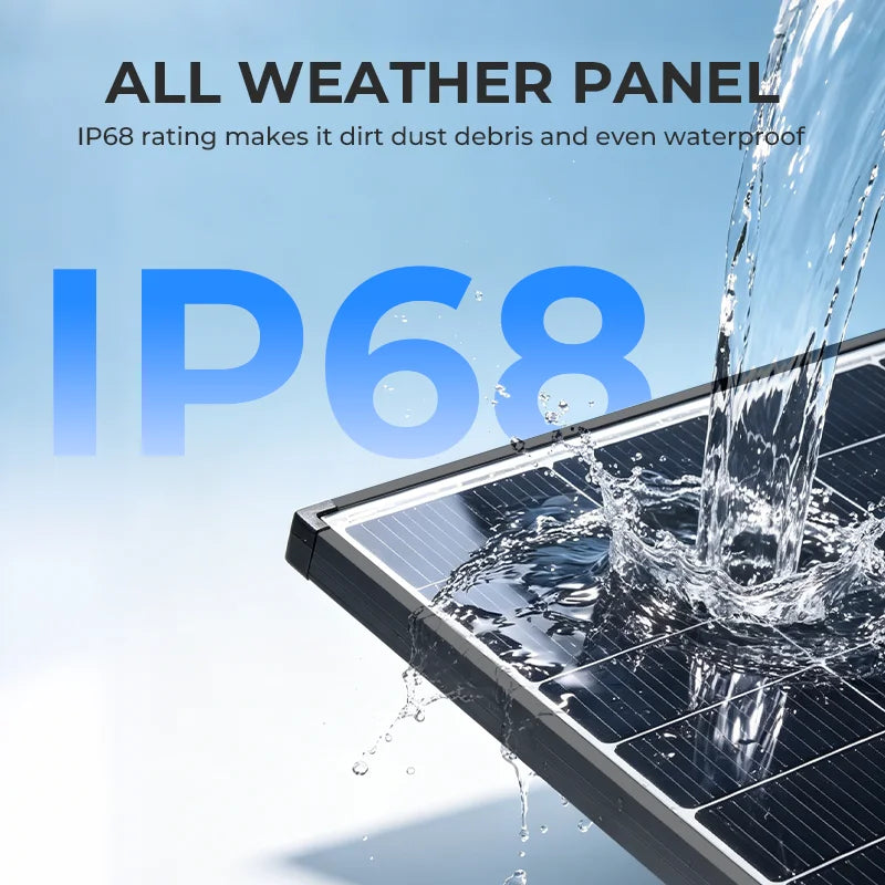 AeternaSol 400W/200W Watt 25% High-Efficiency PV Power for Home Rooftop 18B N-Type Solar Panel 12V Monocrystalline Solar Panel 18BB Cells High Efficiency Module RV Marine Boat Caravan Off Grid Monocrystalline Solar Panels Cha
