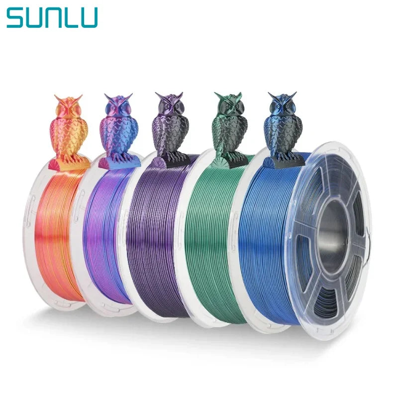 SUNLU SILK Dual &Triple Colors  3D Printer Filament 5KG 1kg/roll 1.75mm Dimensional Accuracy +/- 0.02 mm 2.2 LBS (1KG) Fast Ship