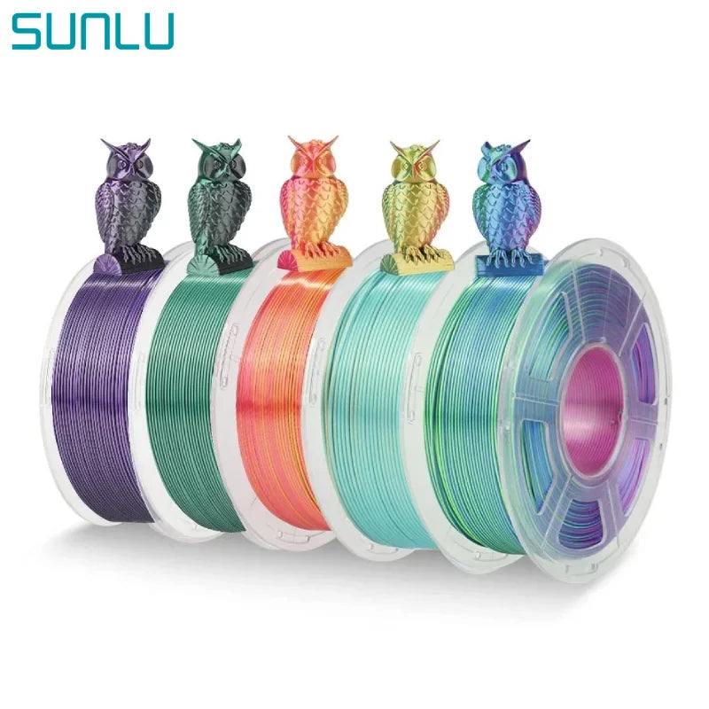 SUNLU SILK Dual &Triple Colors  3D Printer Filament 5KG 1kg/roll 1.75mm Dimensional Accuracy +/- 0.02 mm 2.2 LBS (1KG) Fast Ship