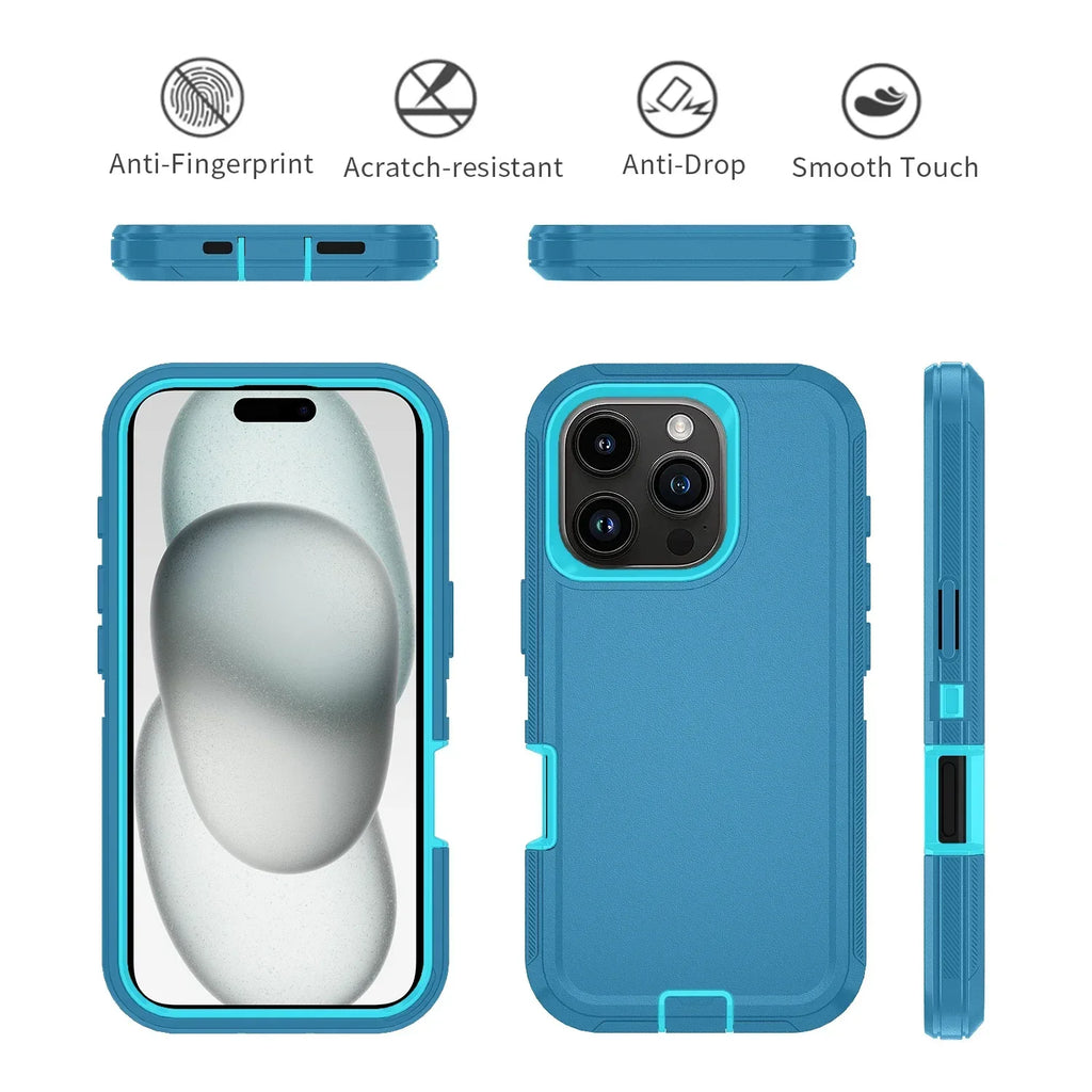 Otter Armor Box Shockproof Defender Phone Case for Iphone 16 11 12 13 14 15 Pro Max XSMAX 7 8 SE2 16E Hard Back Cover with Clip