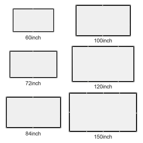 60 72 84 100 120 150 inch Projector Curtain 16:9 Home Office KTV Display Screen