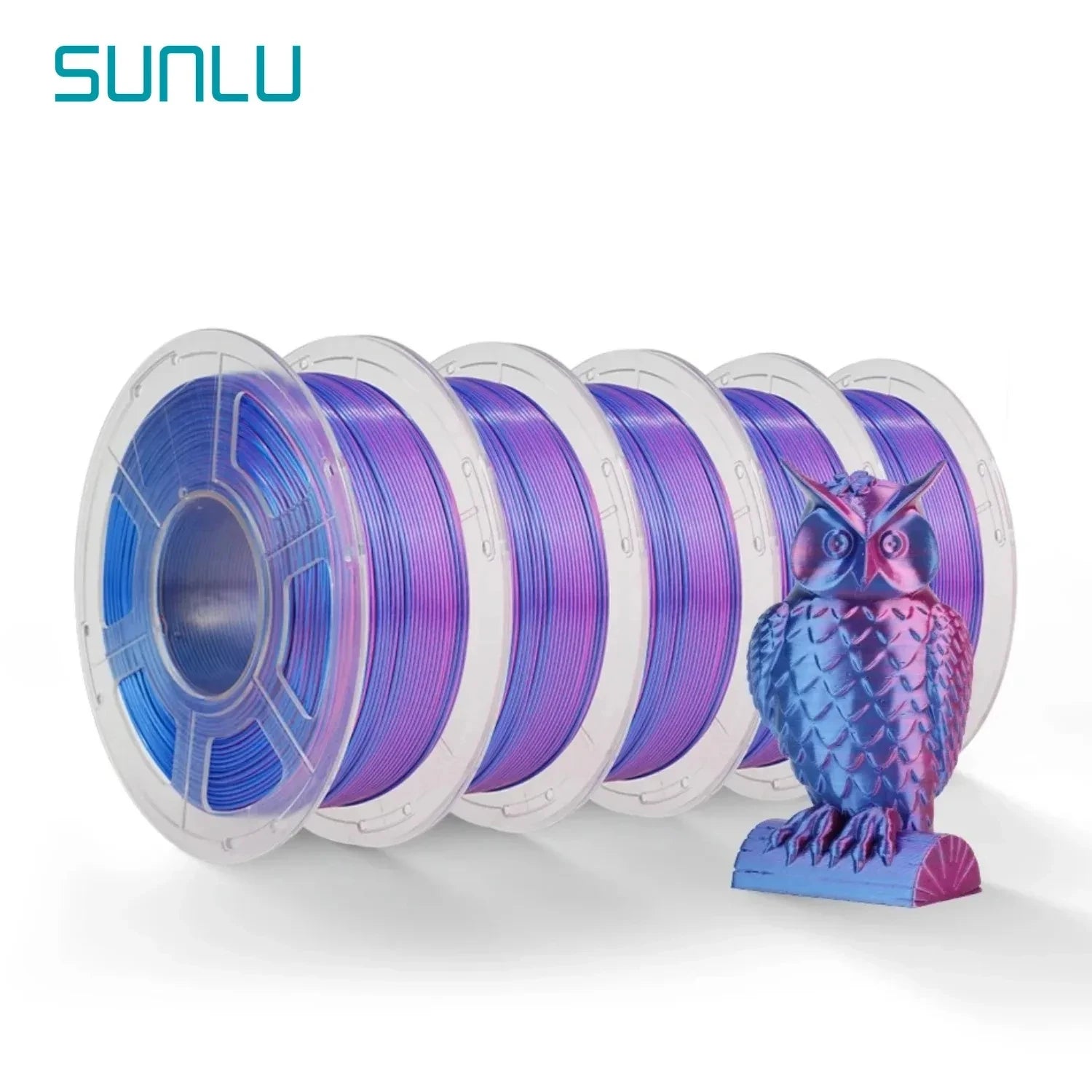 SUNLU SILK Dual &Triple Colors  3D Printer Filament 5KG 1kg/roll 1.75mm Dimensional Accuracy +/- 0.02 mm 2.2 LBS (1KG) Fast Ship