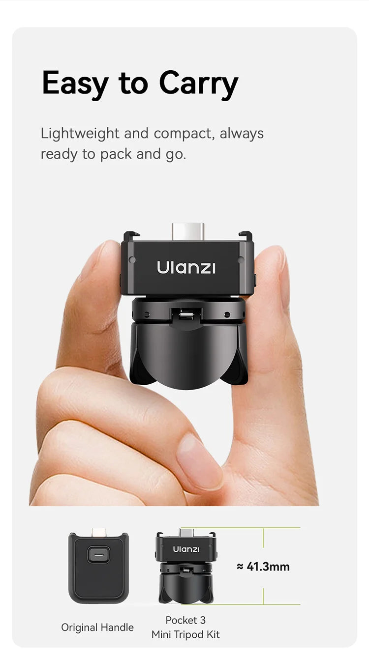 Ulanzi PK-08 PK-11 Mini Tripod Charging Base for DJI Osmo Pocket3  3 4 4P Type-C Port Kit Arri Locating Base Action Camera Tool