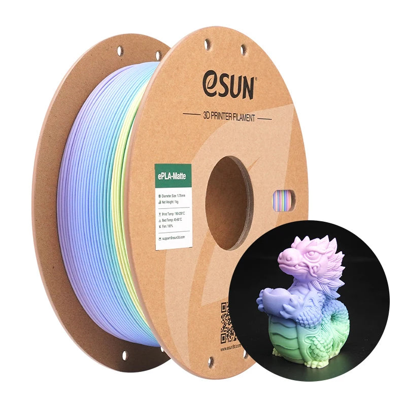 eSUN PLA 3D Printer Filament 1.75mm 1KG Rainbow Matte PLA 3D Filament For Bambu Lab Rainbow Color PLA Matte 3D Printing Material