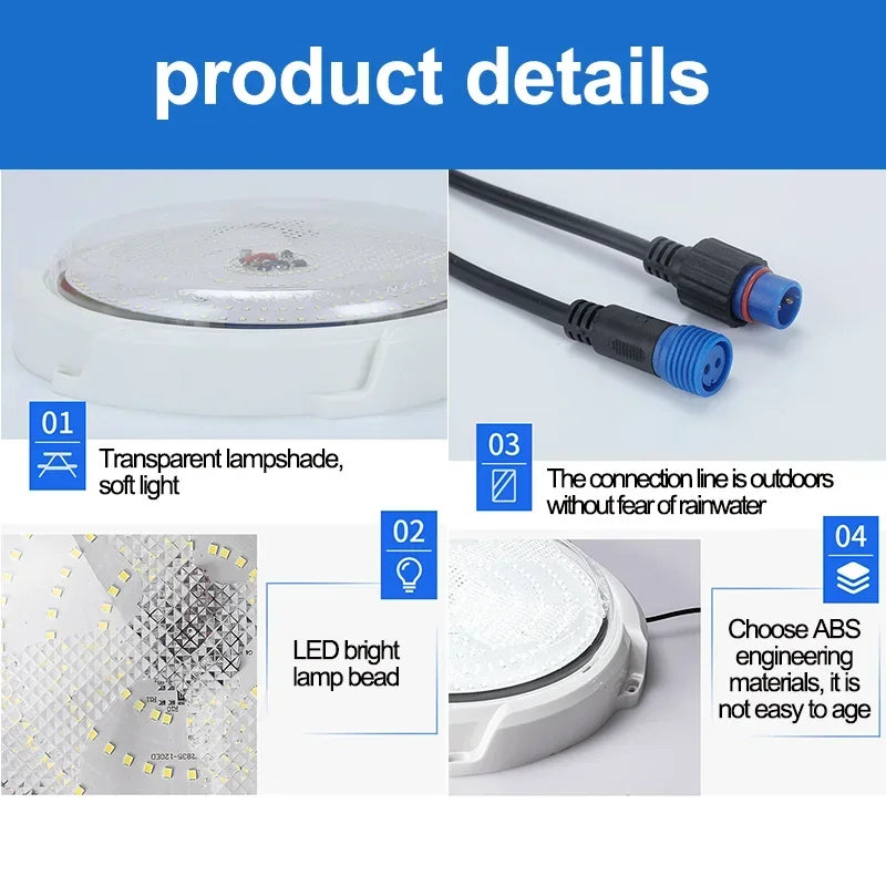 LED Solar Ceiling Light 3 Color Waterproof Solar Lamp With Remote Control Indoor Home Top Ceiling Lights Outdoor Garden Lighting