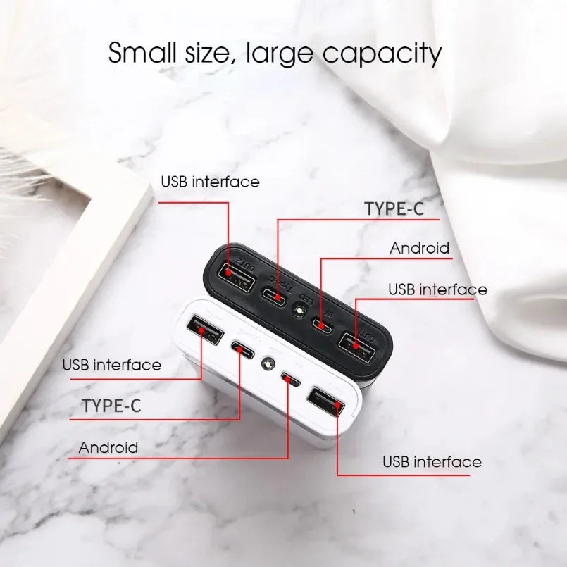 4x18650 Battery Charger Storage Box 5V 2A Dual USB Type C DIY Power Bank Case For Android Micro USB Interface For Smart Phones