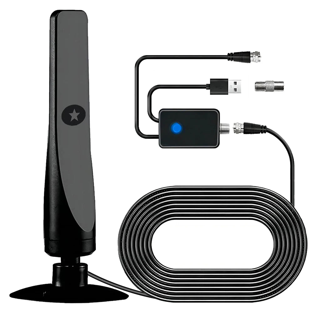 TV Digital Antenna Support 4K 1080P Portable Antenna 50 Miles Range Suction Cup TV Antenna 25DBI Plug Play for Smart Digital TV