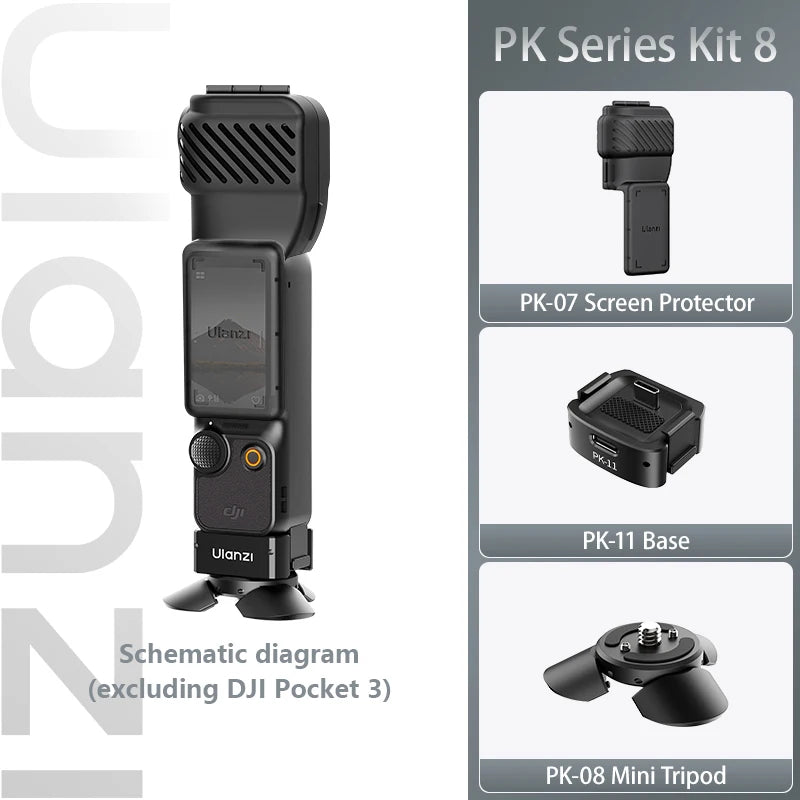 Ulanzi PK-08 PK-11 Mini Tripod Charging Base for DJI Osmo Pocket3  3 4 4P Type-C Port Kit Arri Locating Base Action Camera Tool