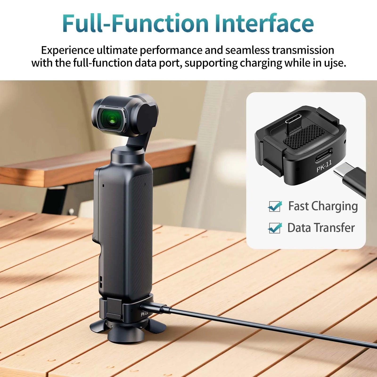 Ulanzi PK-08 PK-11 Mini Tripod Charging Base for DJI Osmo Pocket3  3 4 4P Type-C Port Kit Arri Locating Base Action Camera Tool