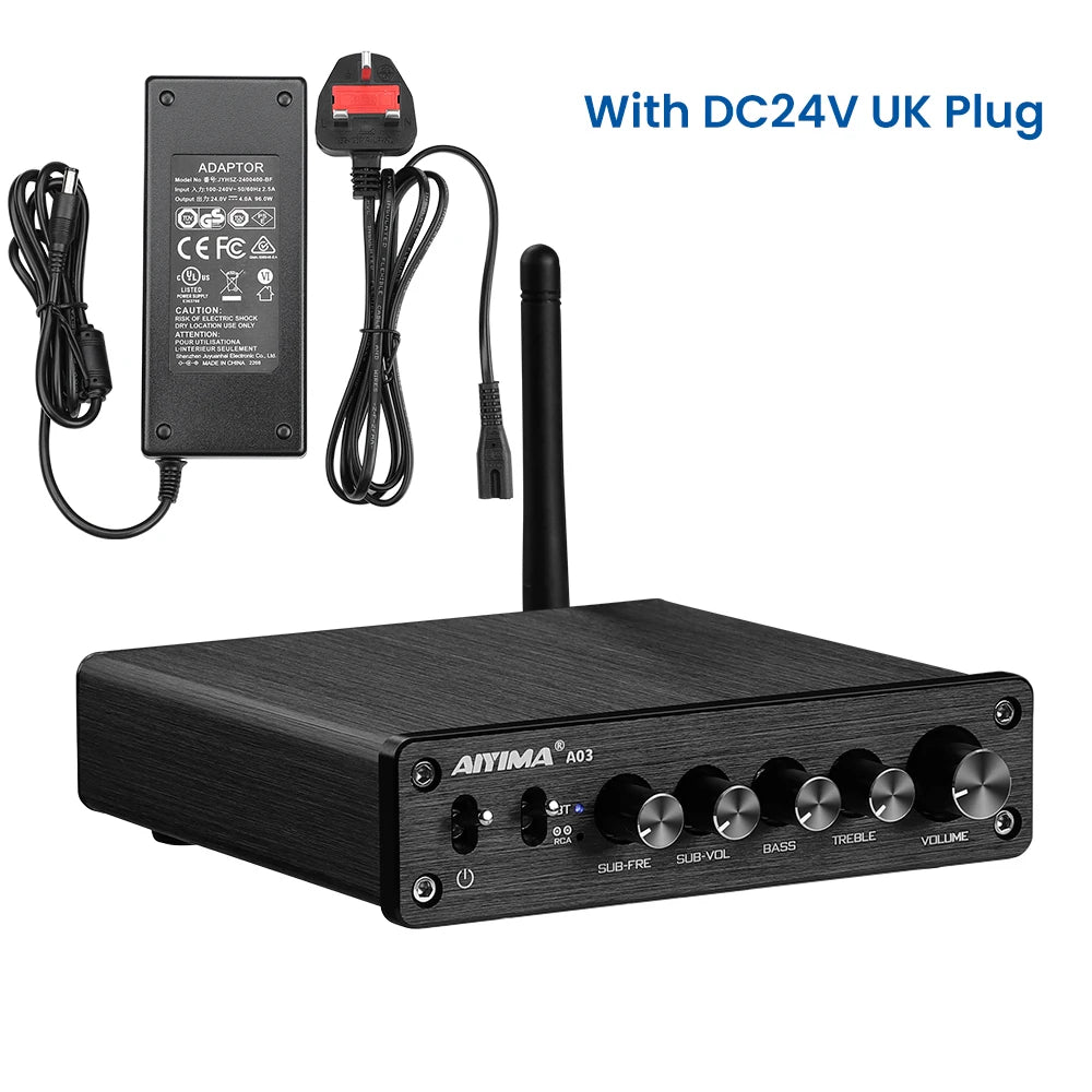 AIYIMA A03 TPA3116 Subwoofer Bluetooth Amplifier HiFi TPA3116D2 2.1 Digital Audio Power Amplifiers 50Wx2+100W Sound Amplificador