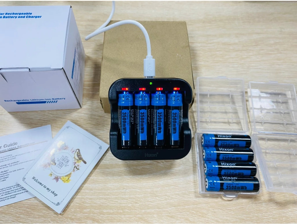 Hixon aa 1.5V Li-ion Rechargeable Battery 3500mWh 1.5V Lithium AA Rechargeable Batteries 1.5v AA Battery For Remote Control Toy