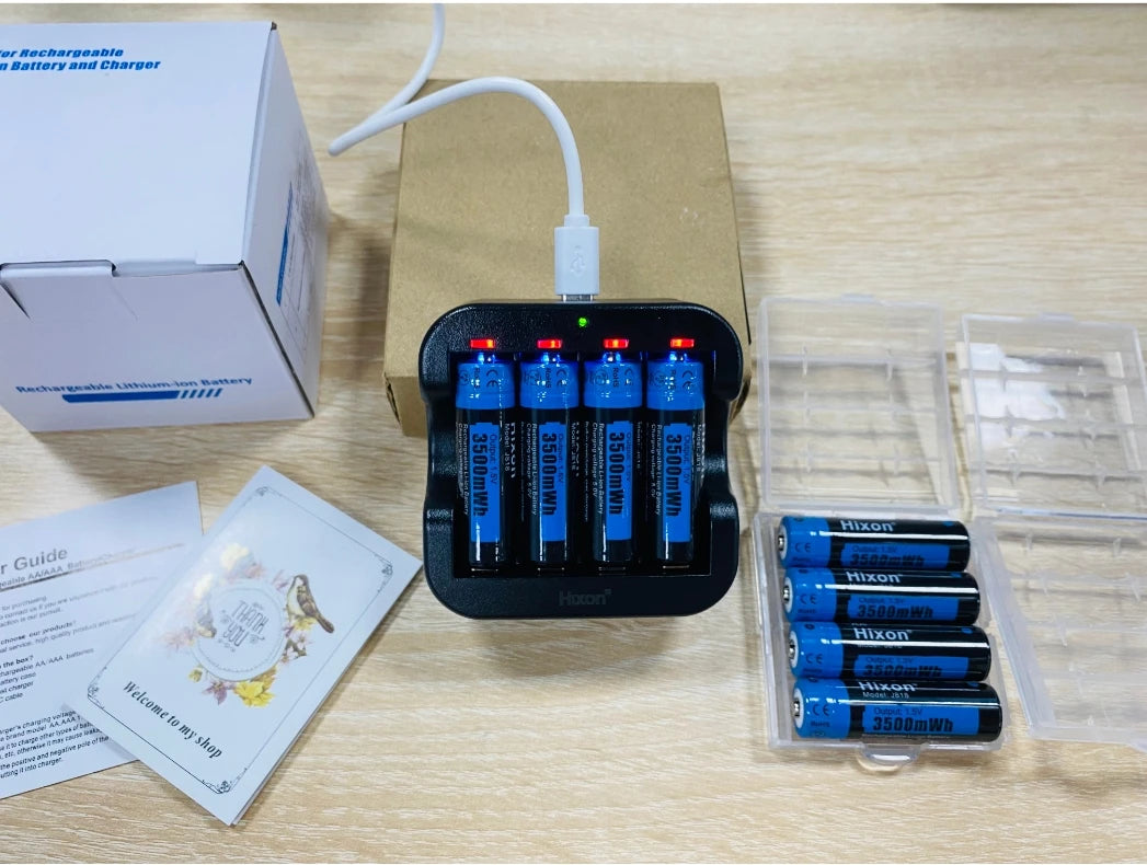 Hixon aa 1.5V Li-ion Rechargeable Battery 3500mWh 1.5V Lithium AA Rechargeable Batteries 1.5v AA Battery For Remote Control Toy