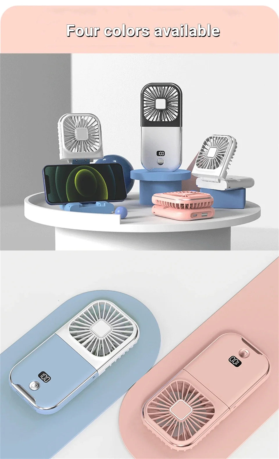 Foldable Hanging Neck Fan Cooling Desktop Refrigeration Handheld USB Mini Fan Camping Mute Ventilador Air Cooler for Sports